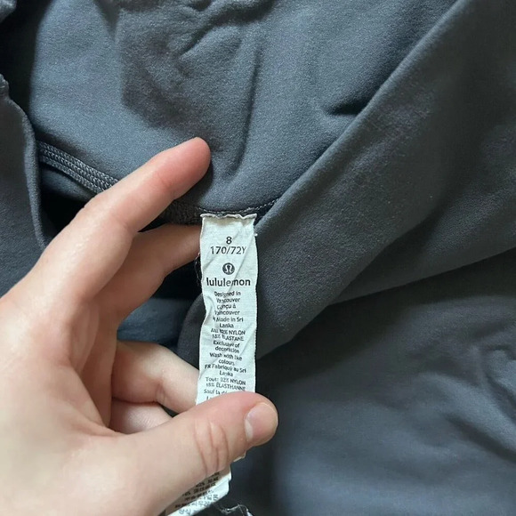 Lululemon Leggings Gray Womens 8 Striped On Legs Gym Activewear Yoga Workout - Picture 2 of 5